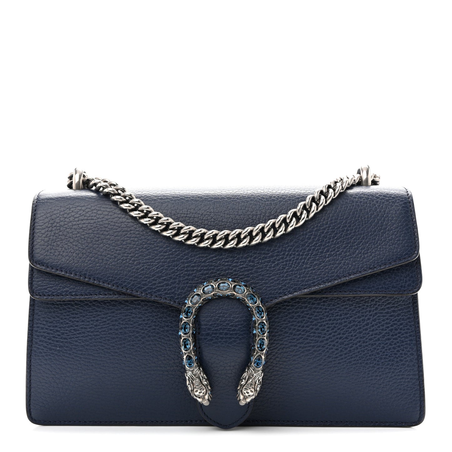Dollar Calfskin Crystal Small Dionysus Shoulder Bag Blue Agata Montana Sapphire