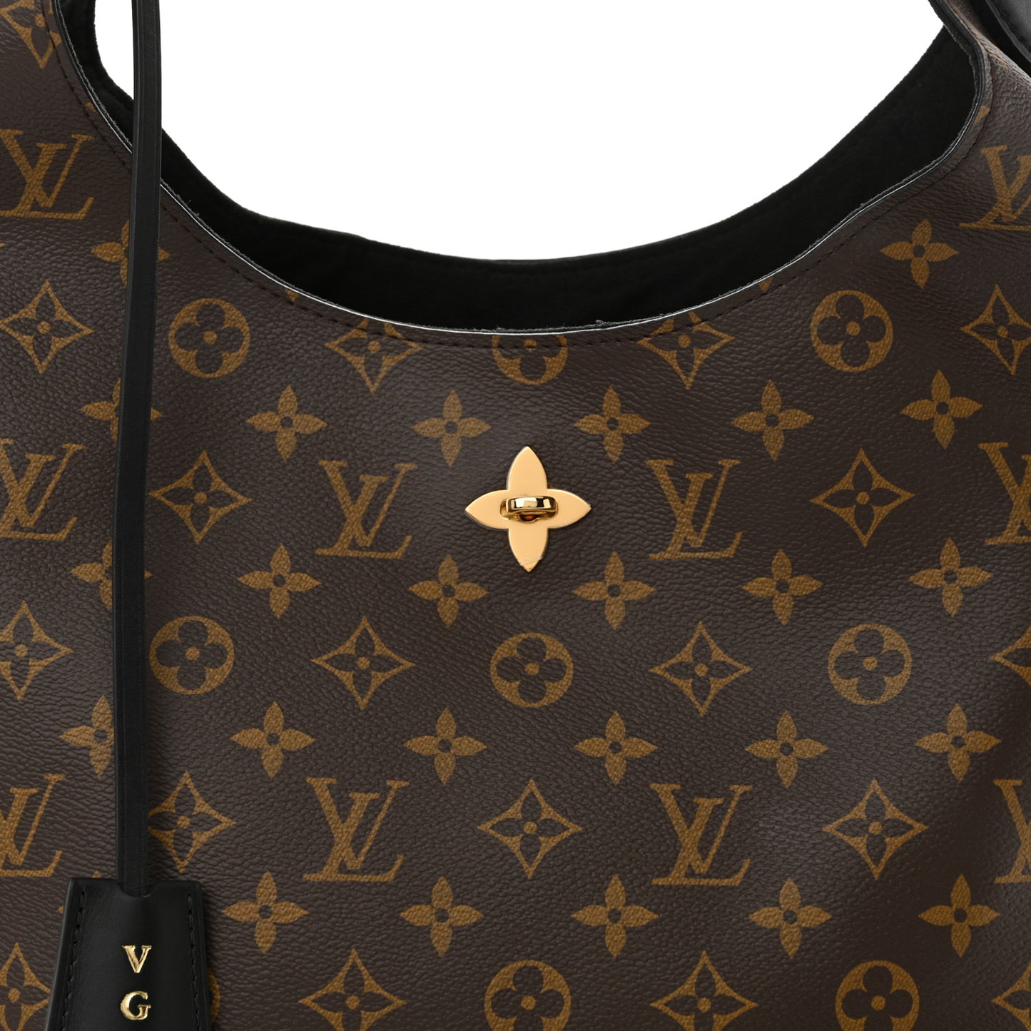 Monogram Flower Hobo Black