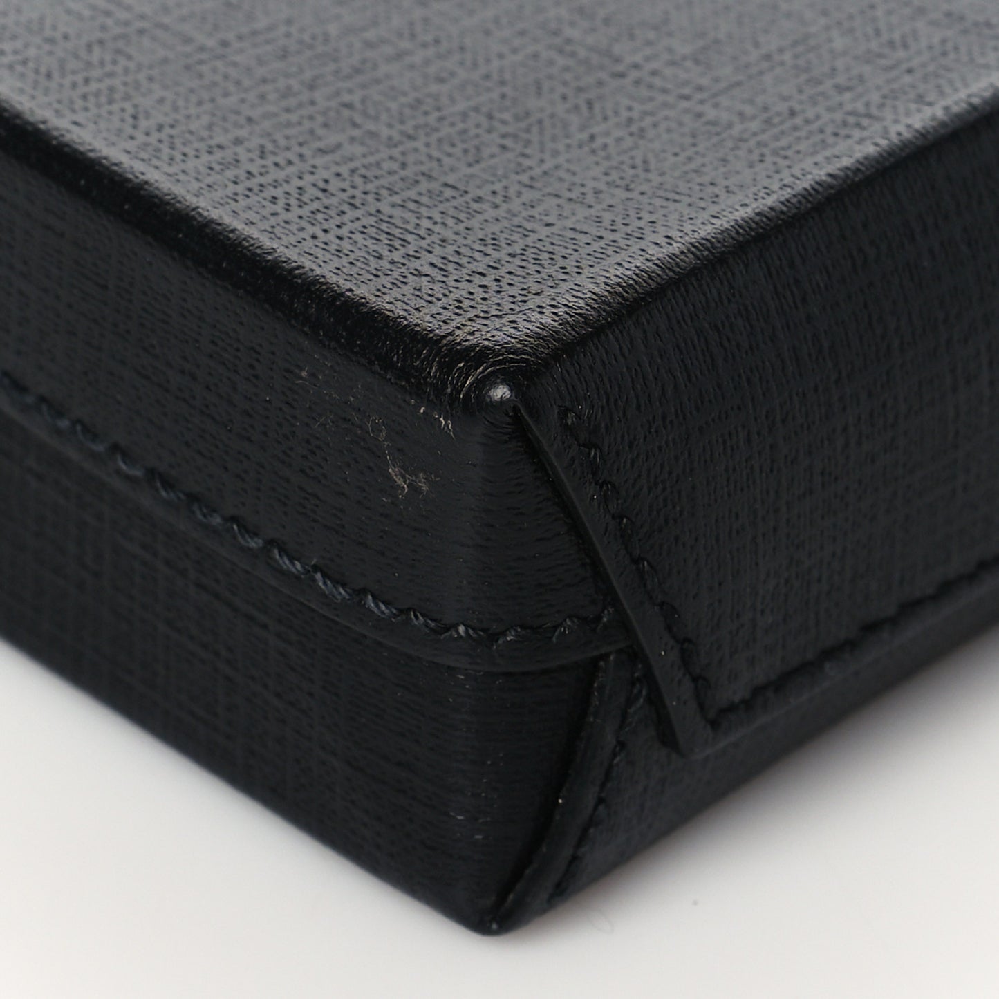 Squared Calfskin Logo Shopping Phone Holder Bag Black