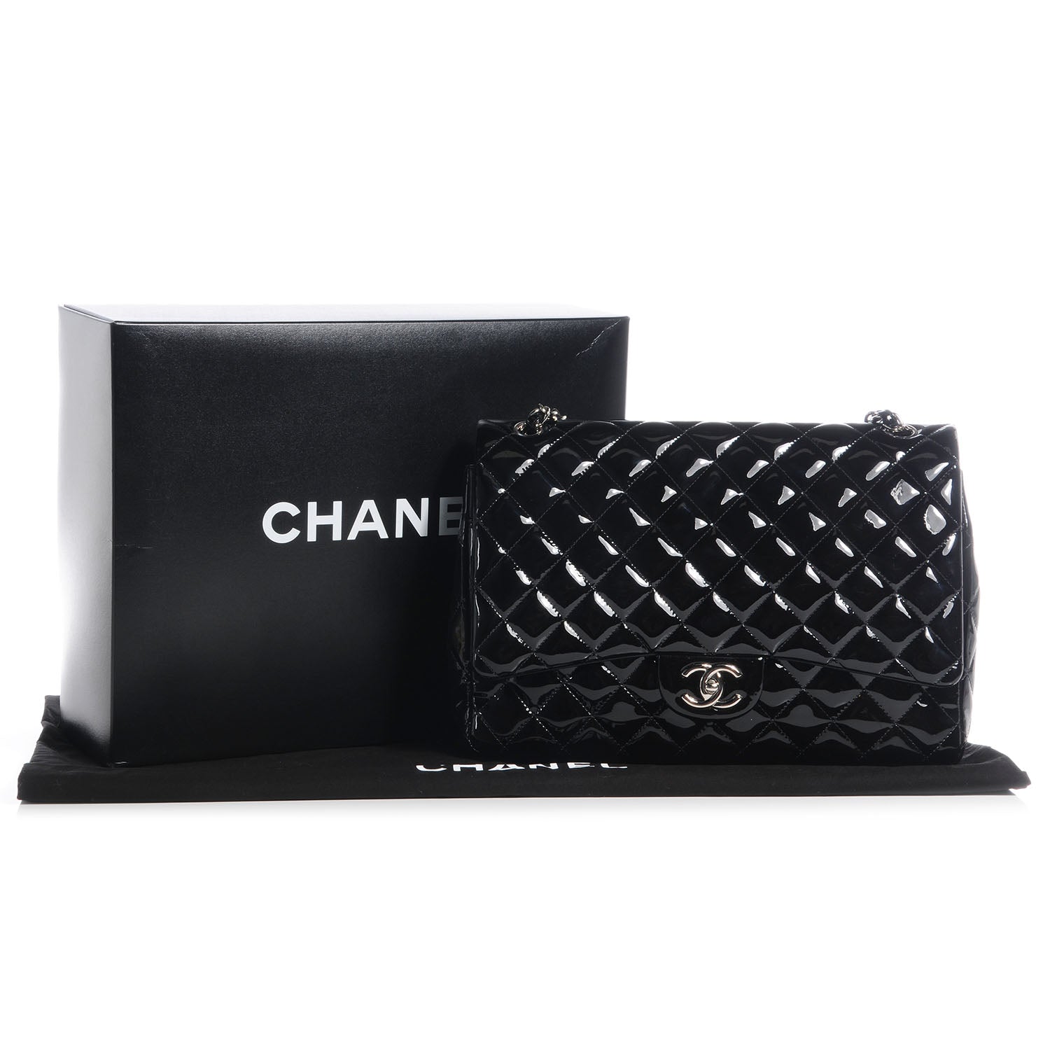 Chanel Patent Quilted Maxi Double Flap Black 5 of 10