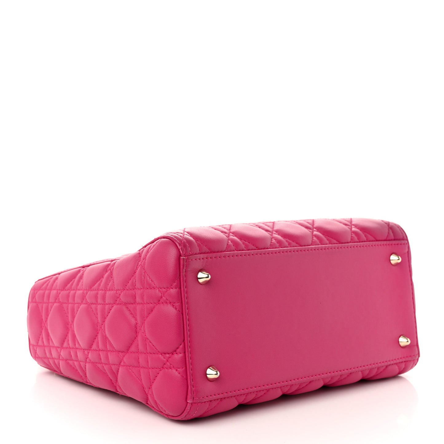 Lambskin Cannage Medium Lady Dior Fuchsia