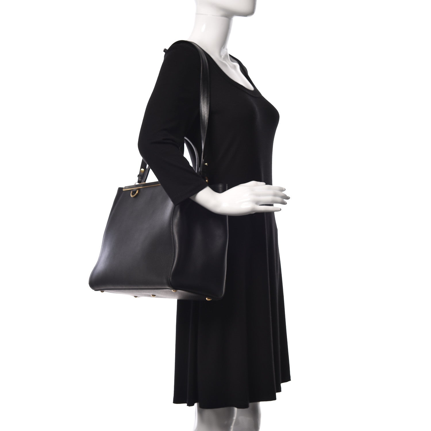 Fendi Vitello Elite Regular 2Jours Tote Black 2 of 9