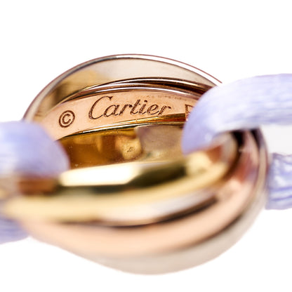 Cartier 18K Pink Yellow White Gold Trinity Adjustable Cord Bracelet Lilac 3 of 7