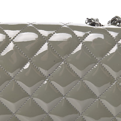 Chanel Patent Quilted Jumbo Single Flap Grey 13 of 18