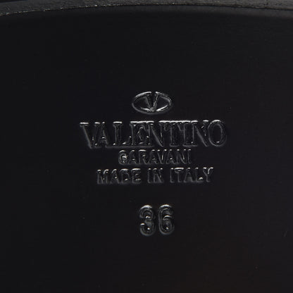 Valentino Garavani Grainy Cowhide Vlogo Flat Slide Sandals 36 Black 6 of 9