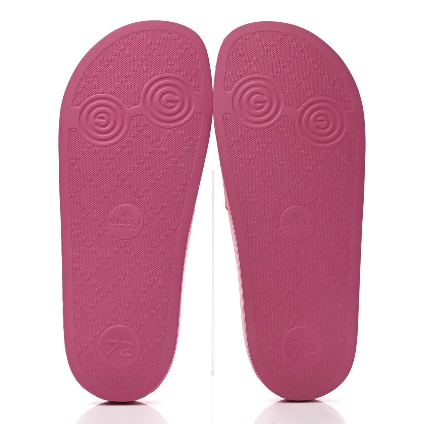 Rubber Womens Logo Slide Sandals 38 Fuchsia