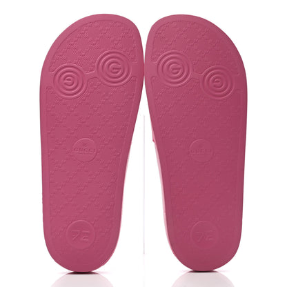Gucci Rubber Womens Logo Slide Sandals 38 Fuchsia 5 of 6