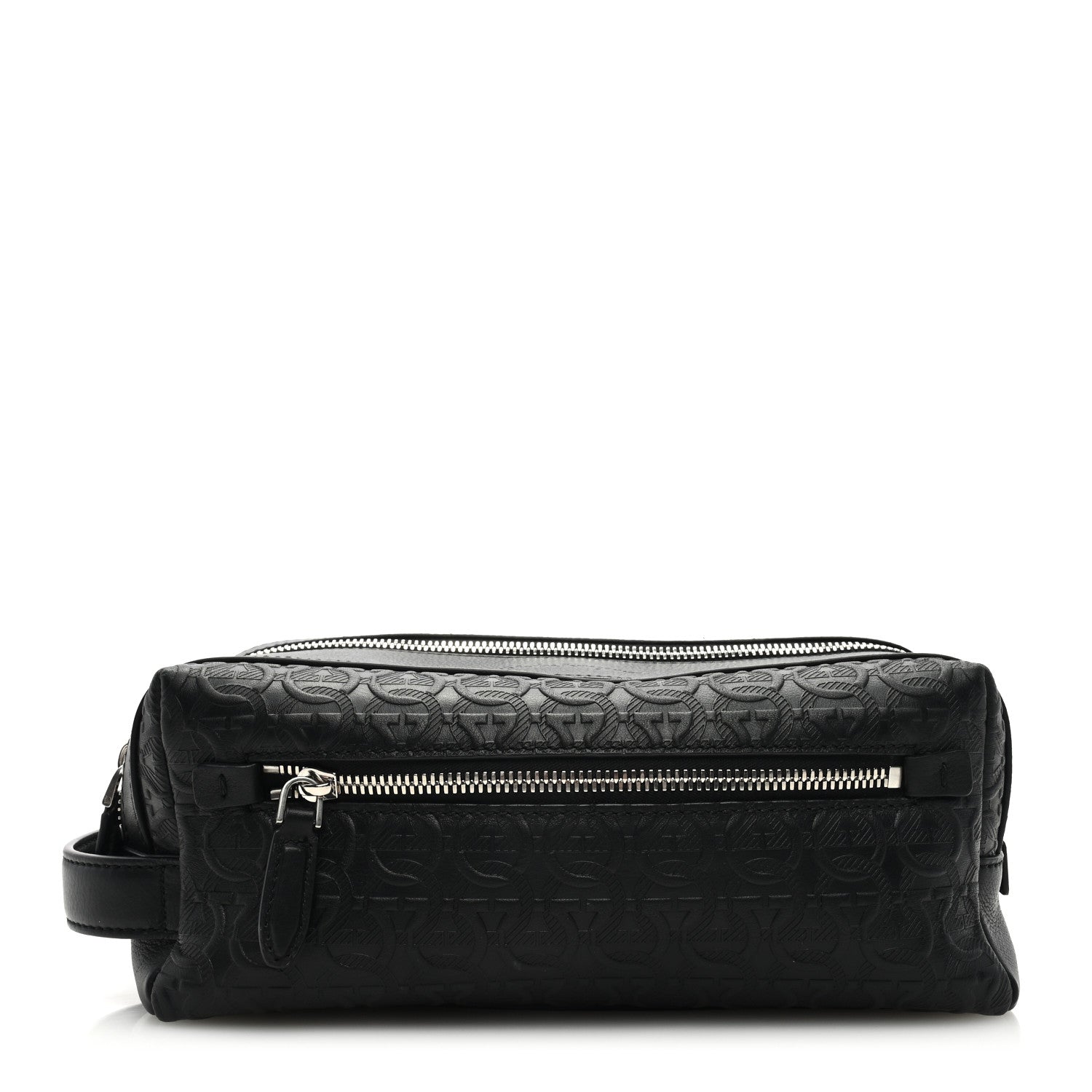Salvatore Ferragamo Calfskin Gancini Embossed Toiletry Pouch 1 of 8