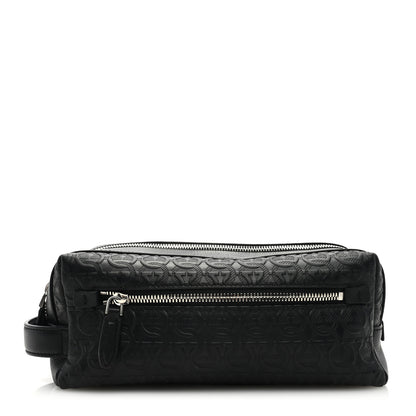 Salvatore Ferragamo Calfskin Gancini Embossed Toiletry Pouch 1 of 8