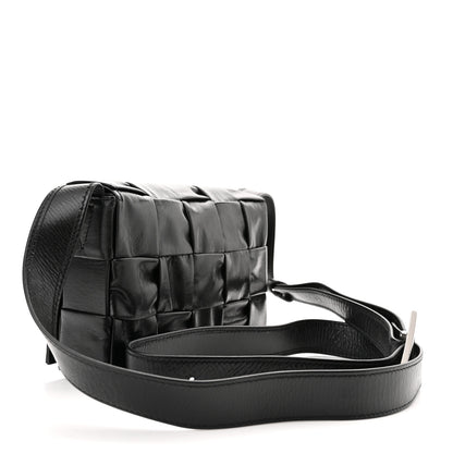 Bottega Veneta Paper Calfskin Maxi Intreccio Cassette Crossbody Bag Black 3 of 10