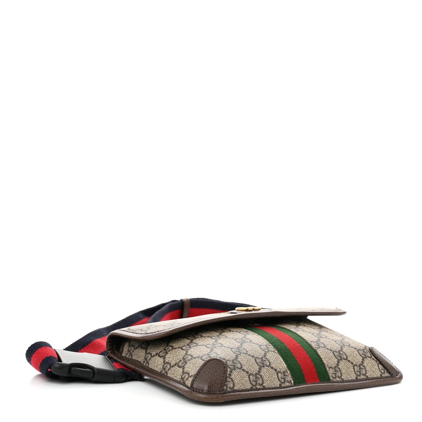 GG Supreme Monogram Web Small Ophidia Belt Bag Brown