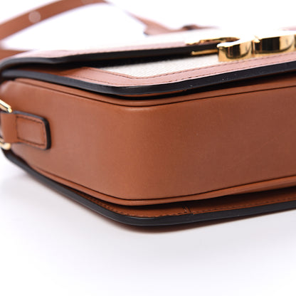 Celine Textile Natural Calfskin Teen Triomphe White Tan 9 of 10