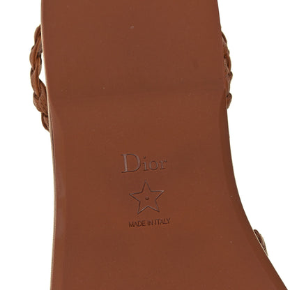 Christian Dior Calfskin Egee Sandals 37.5 Golden Saddle 6 of 8