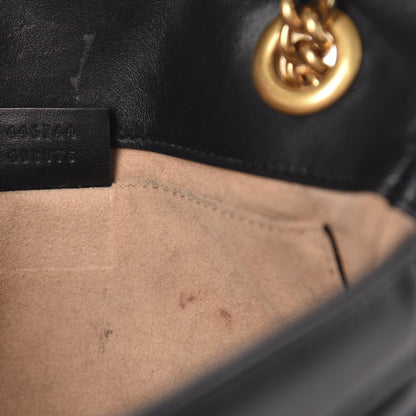 Gucci Calfskin Matelasse Mini GG Marmont Shoulder Bag Black 12 of 17