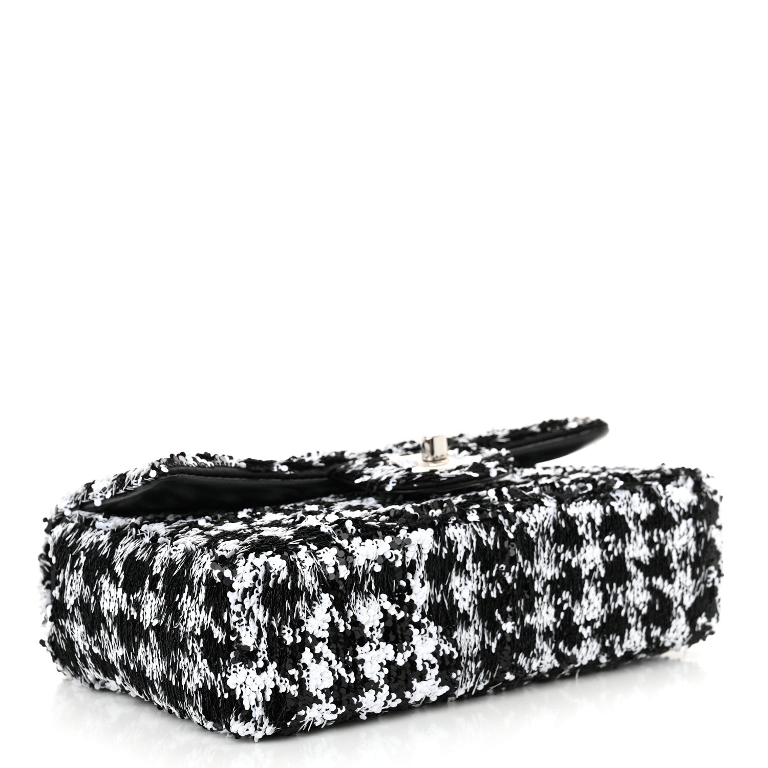 Chanel Sequin Houndstooth Small Flap Black White 4 of 11