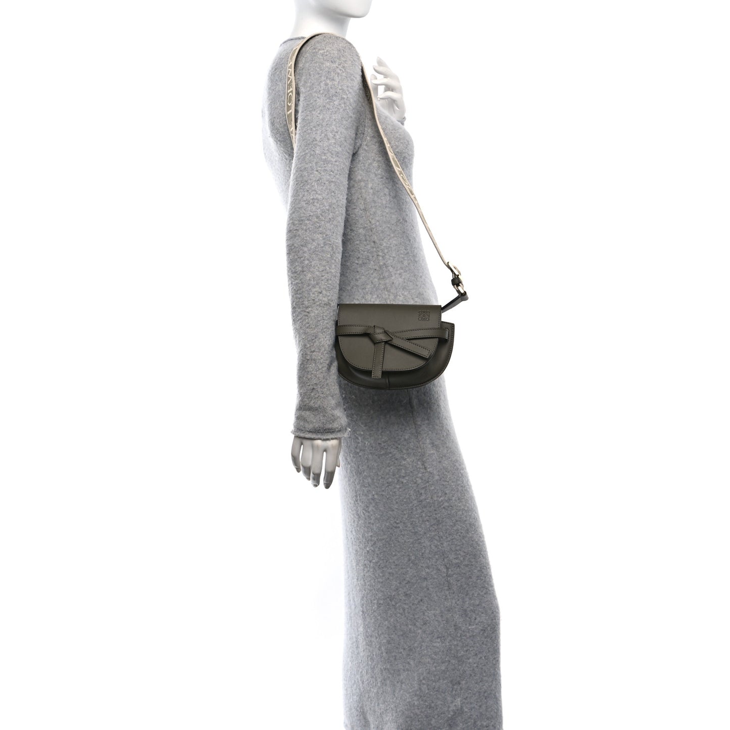 Calfskin Jacquard Mini Gate Dual Bag Autumn Green