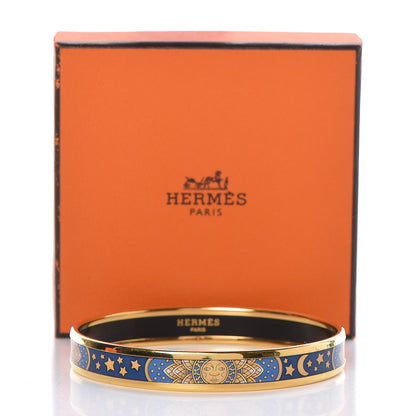 Hermes Enamel Printed Narrow Sun Moon Stars Bracelet 65 6 of 6