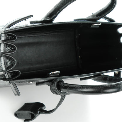 Saint Laurent Calfskin Crocodile Embossed Nano Sac De Jour Black 5 of 6