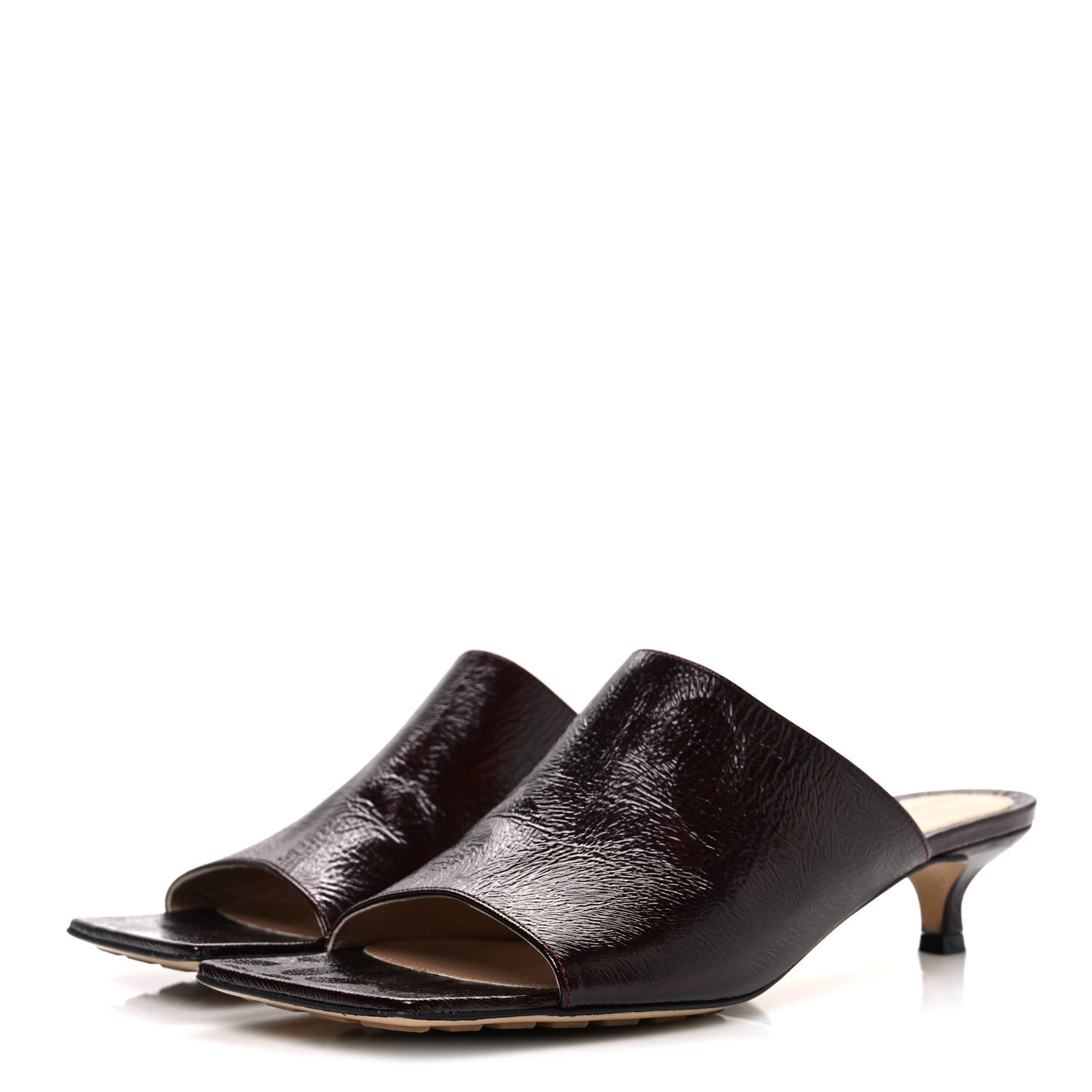 Paper Calfskin Stretch Mule Sandals 37.5 Fondant