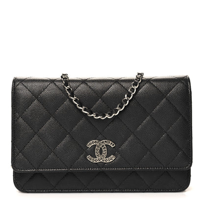 Chanel Caviar Quilted CC Logo Wallet on Chain WOC Black 1 of 12