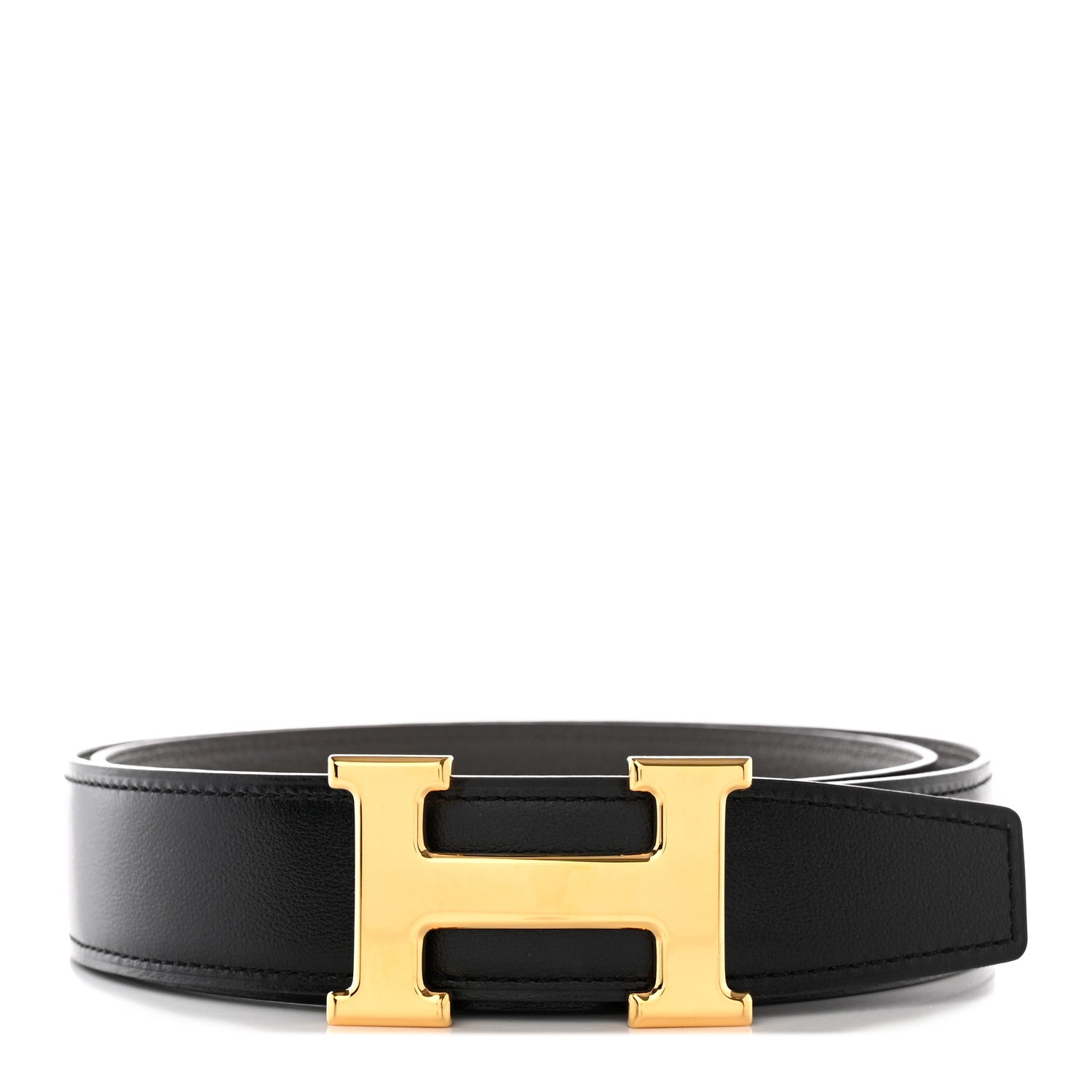 Hermes Box Togo 32mm H Belt 85 34 Black Etain 1 of 8