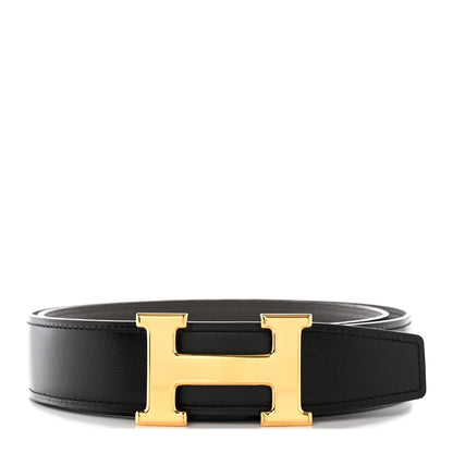 Hermes Box Togo 32mm H Belt 85 34 Black Etain 1 of 8