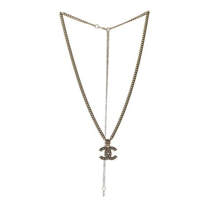Chanel Crystal CC Necklace Gold 4 of 5