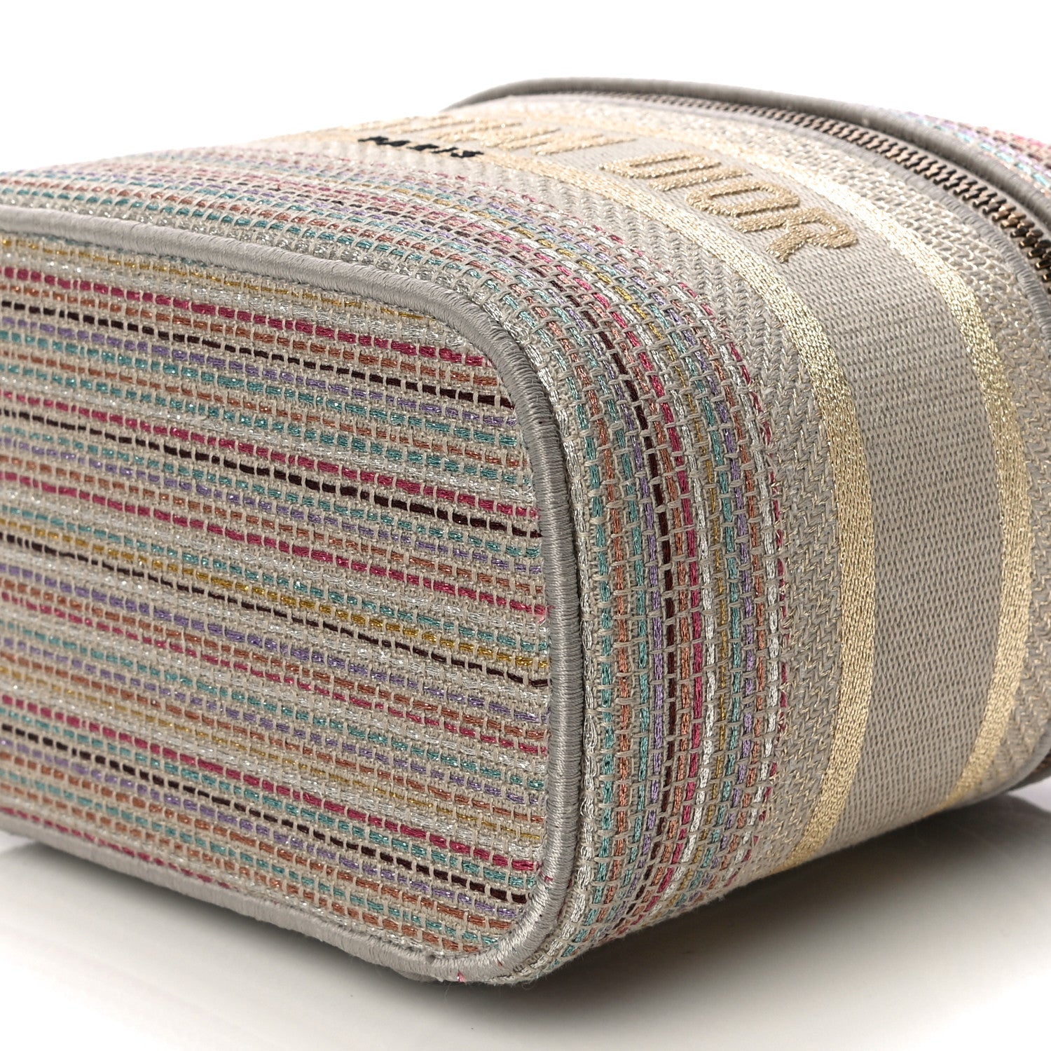 Christian Dior Canvas Embroidered Stripes Diortravel Vanity Case Multicolor 9 of 10