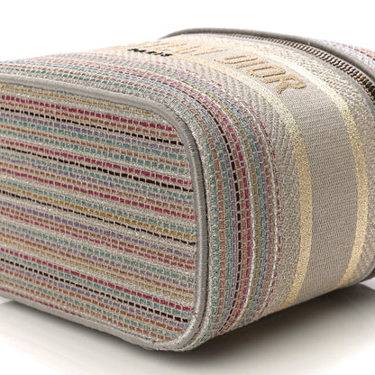 Christian Dior Canvas Embroidered Stripes Diortravel Vanity Case Multicolor 9 of 10