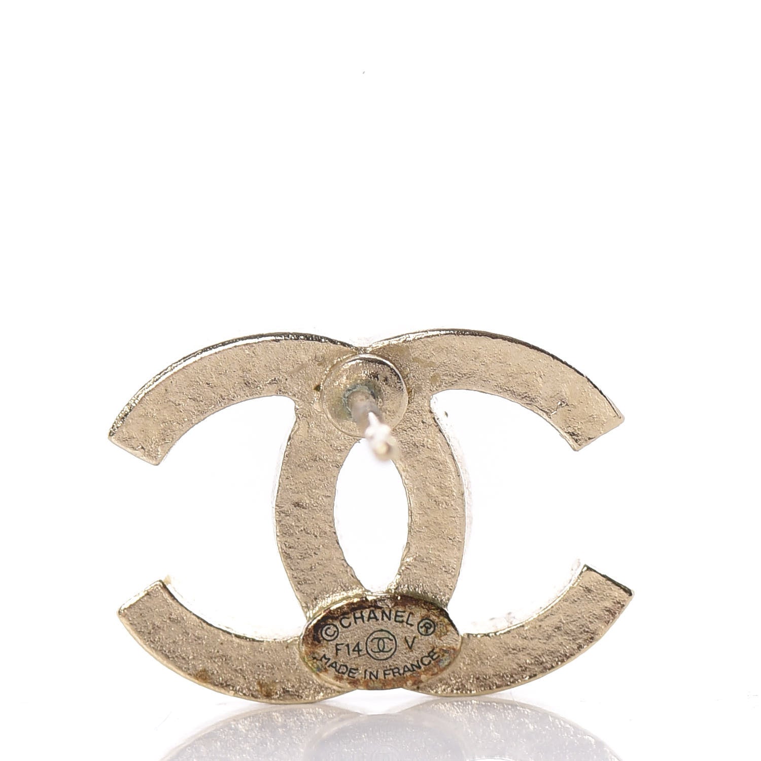 Chanel Crystal CC Earrings Gold 4 of 4