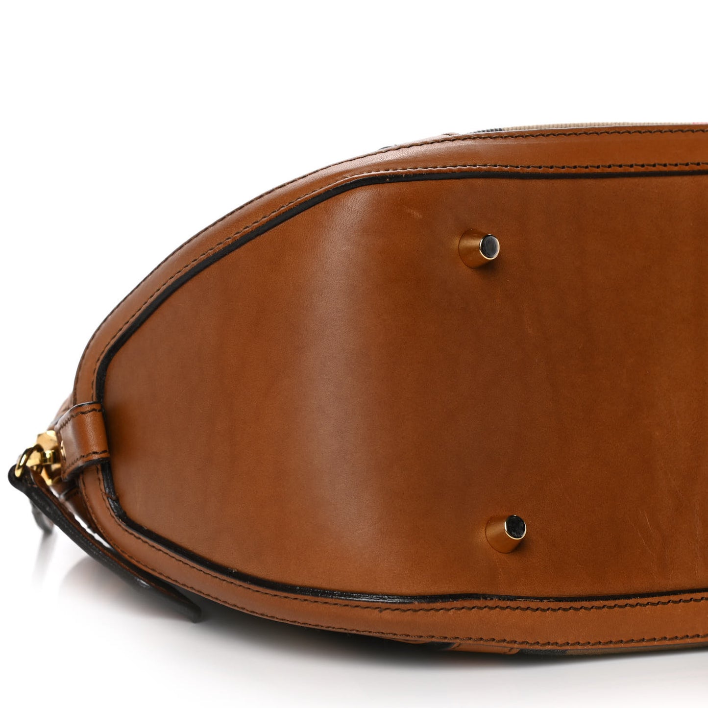 Bridle Calfskin House Check Small Orchard Bowling Bag Deep Claret