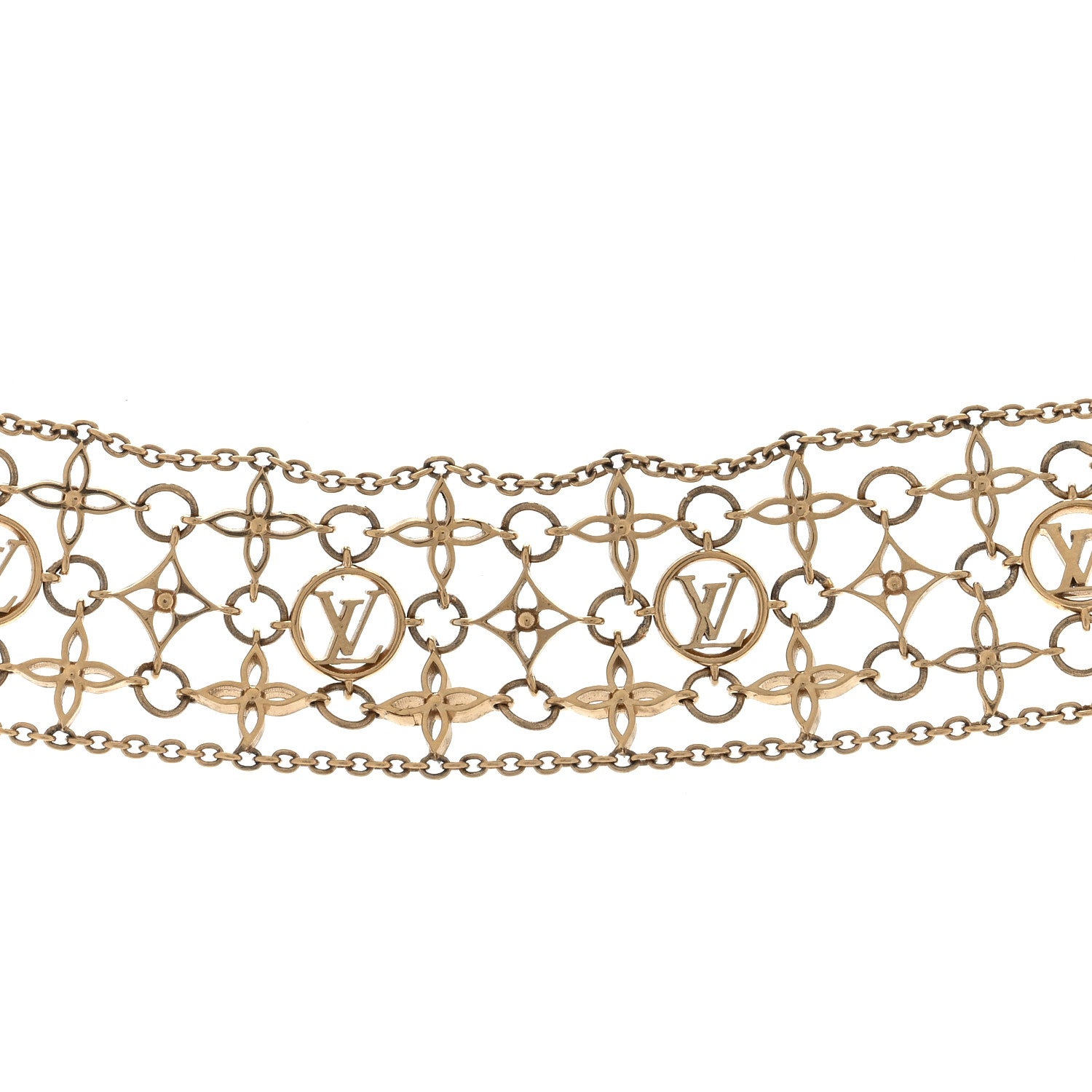 Louis Vuitton LOUIS VUITTON Filigram Choker Necklace Gold 2 of 4