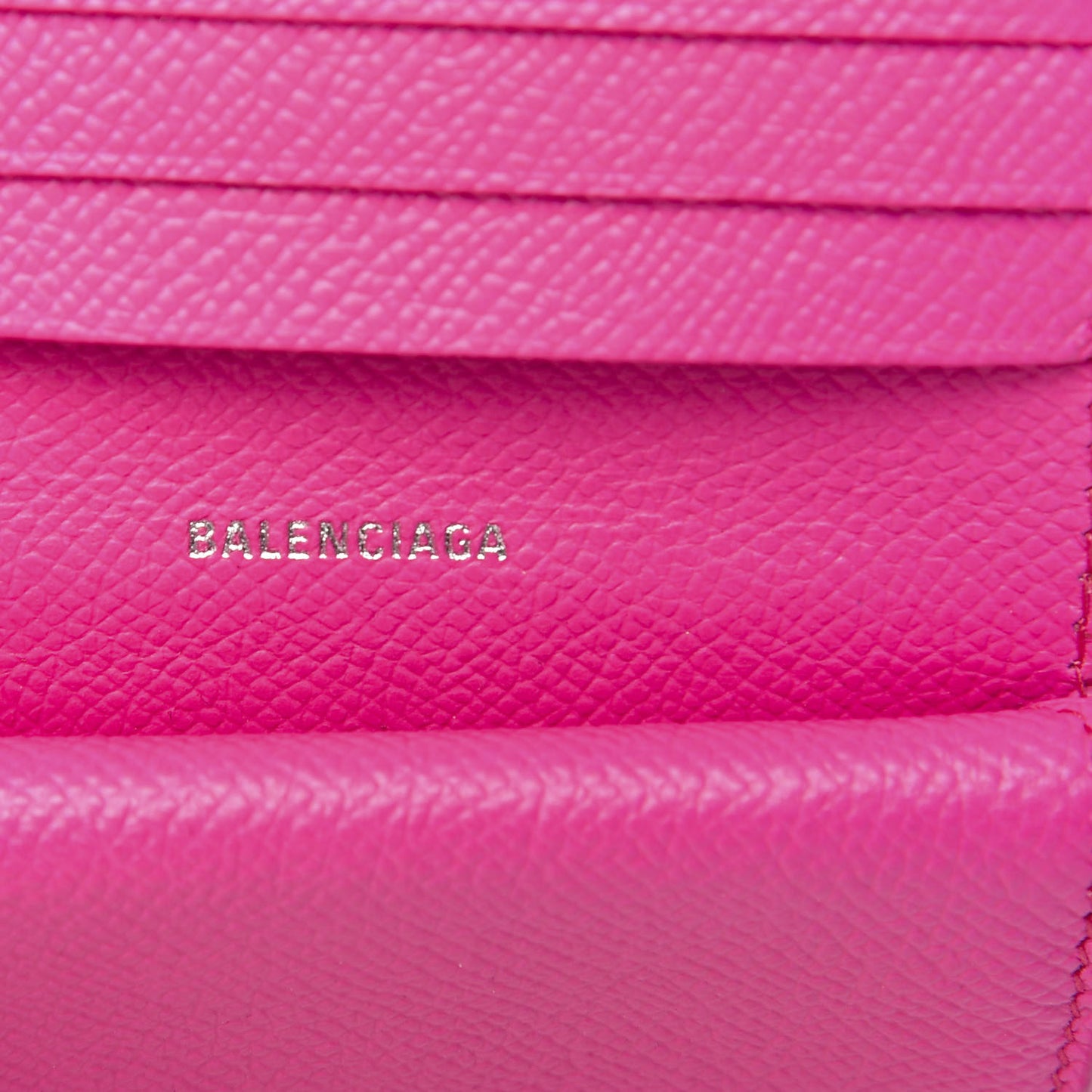 Signature Grained Calfskin BB Flap Coin Wallet Acid Fuchsia