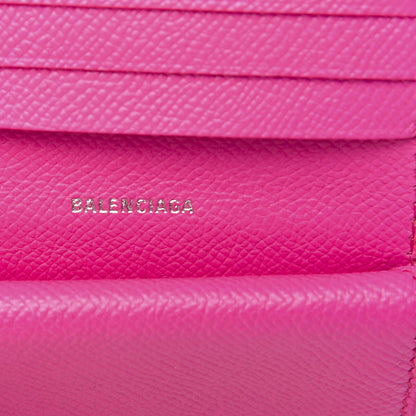 Balenciaga Signature Grained Calfskin BB Flap Coin Wallet Acid Fuchsia 6 of 11