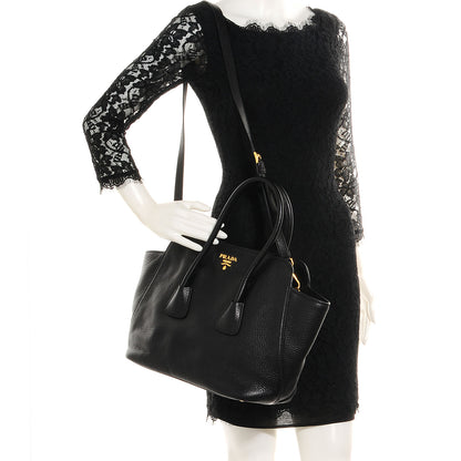 Prada Vitello Daino Top Handle Tote Nero Black 2 of 10