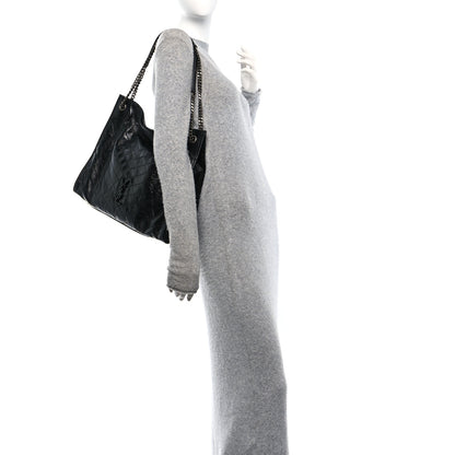 Saint Laurent Crinkled Calfskin Matelasse Monogram Large Niki Shopper Tote Black 2 of 11