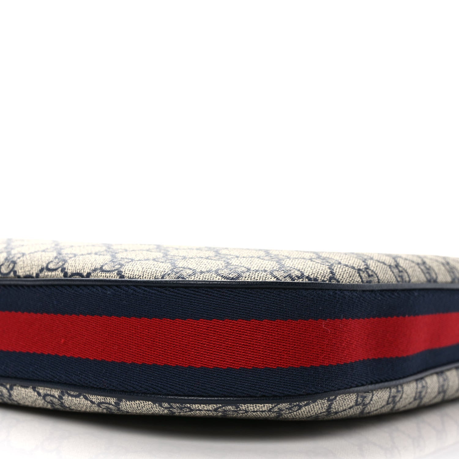 Gucci GG Supreme Monogram Textured Calfskin Web Large Attache Shoulder Bag Beige Blue 7 of 8