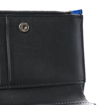 Saint Laurent Patent Grain De Poudre Matelasse Chevron Monogram Zipped Two-Part Wallet Royal Blue 10 of 10