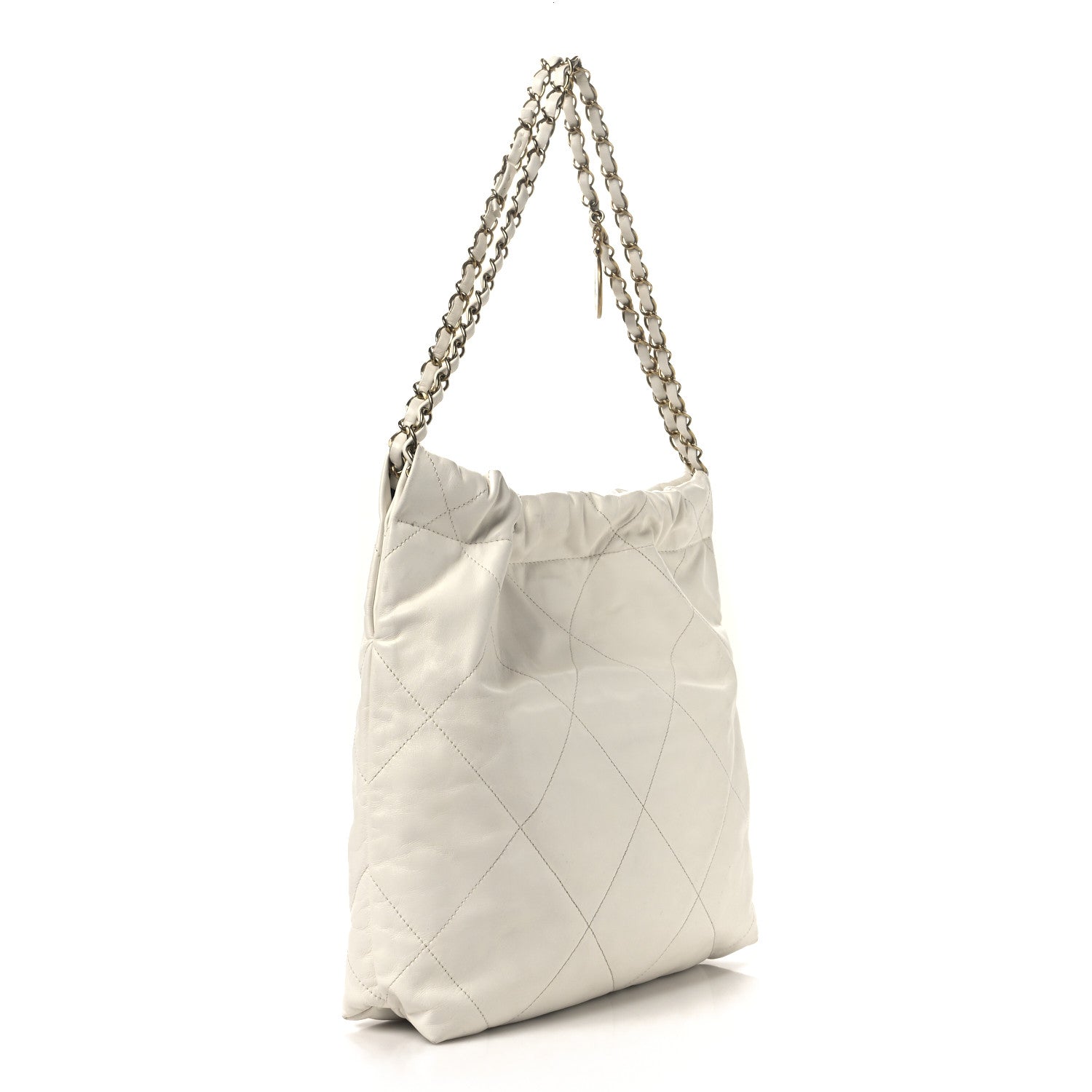 Chanel Shiny Calfskin Quilted Small Chanel 22 White 4 of 12