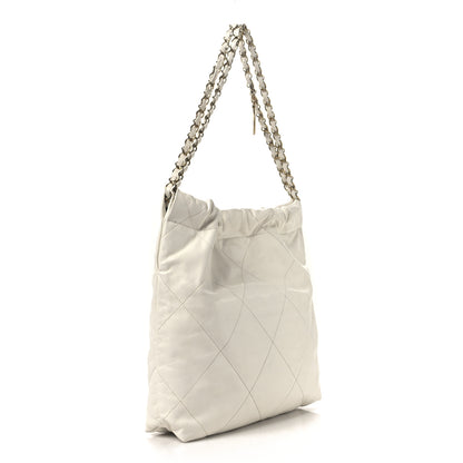 Chanel Shiny Calfskin Quilted Small Chanel 22 White 4 of 12