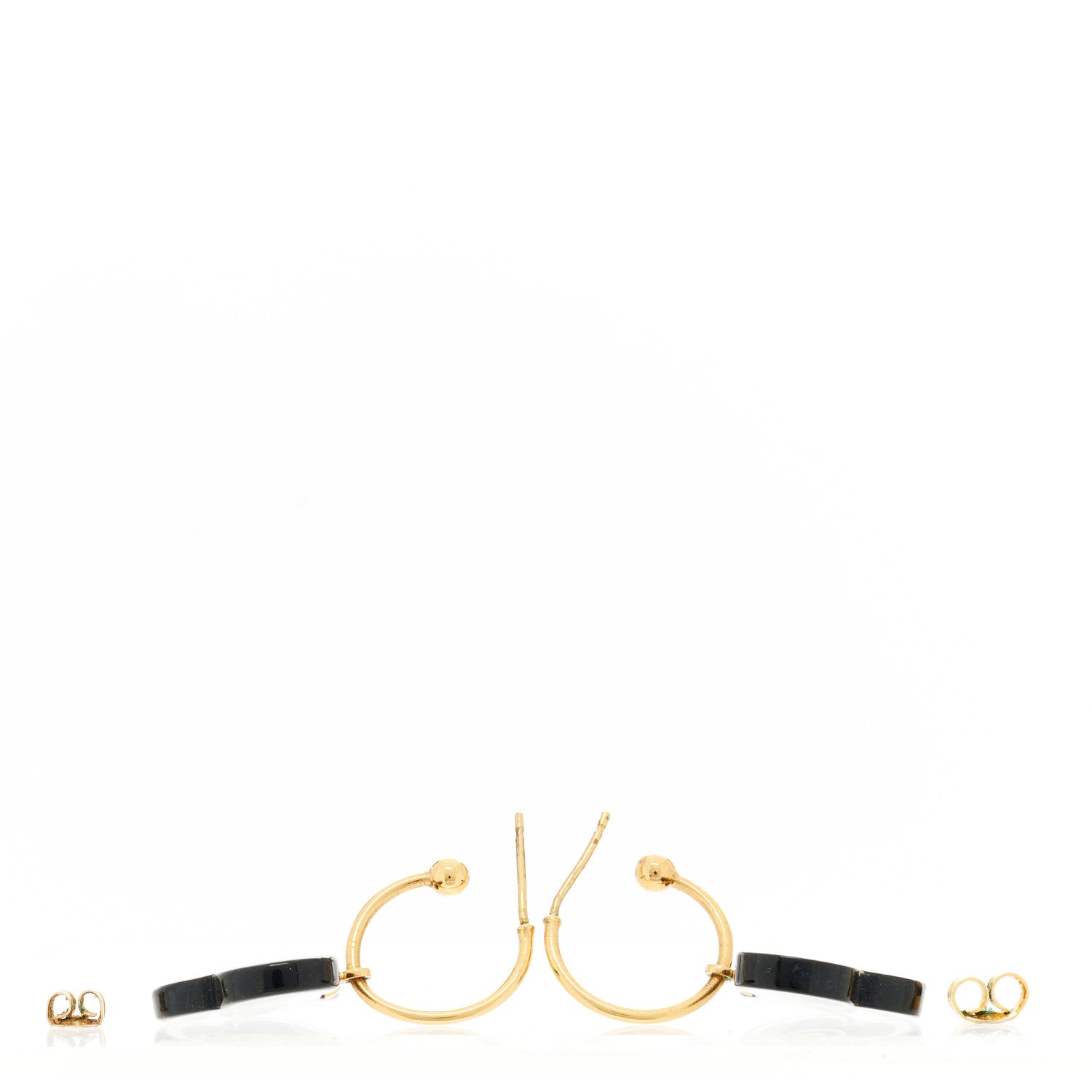 Chanel Resin Flower CC Drop Earrings Gold Black 3 of 4