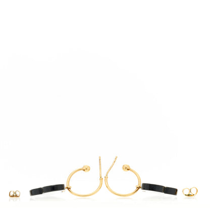 Chanel Resin Flower CC Drop Earrings Gold Black 3 of 4
