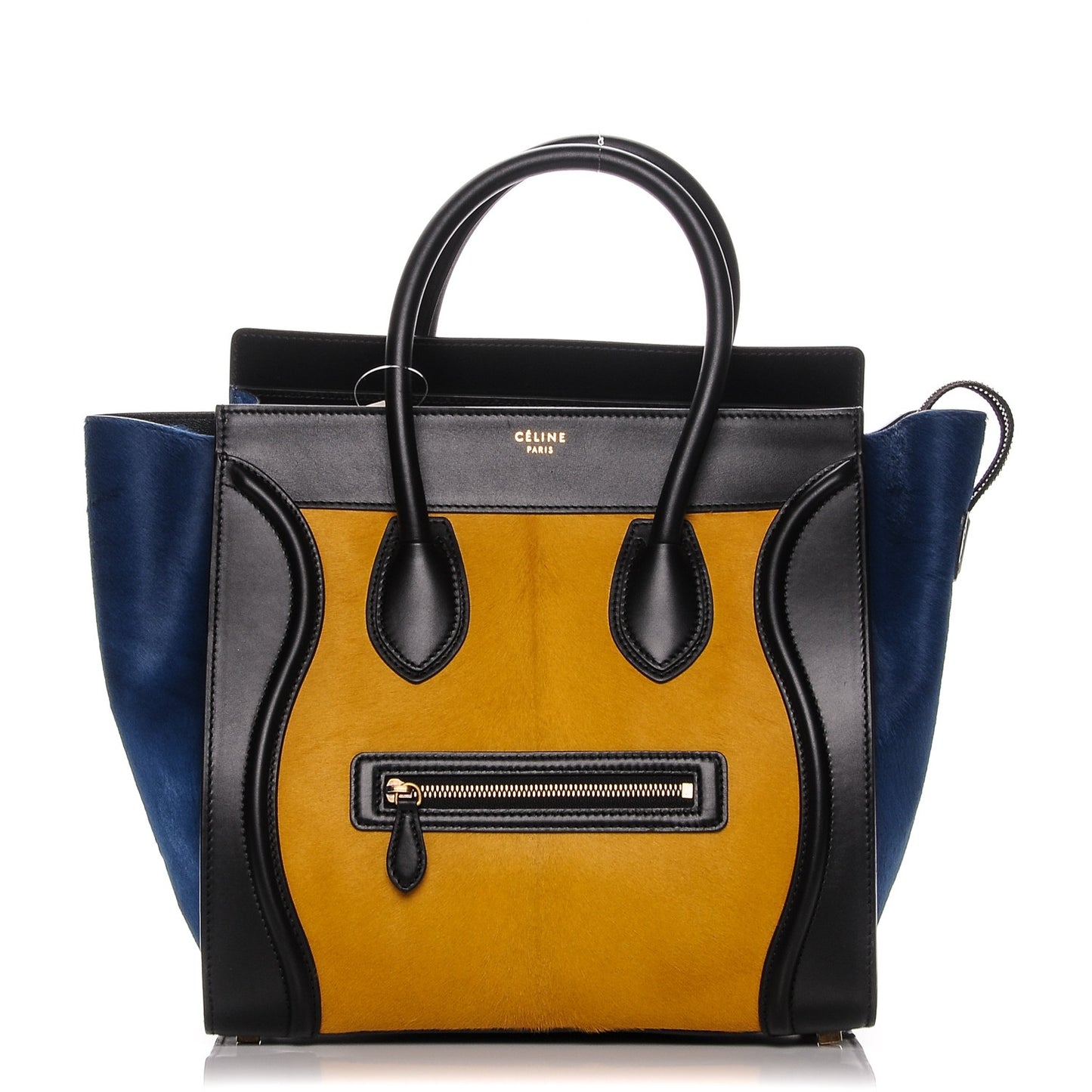 Pony Hair Mini Tri-Color Luggage Royal Blue