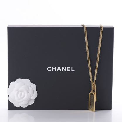 Chanel ID Dog Tag Charm Necklace Gold 6 of 6