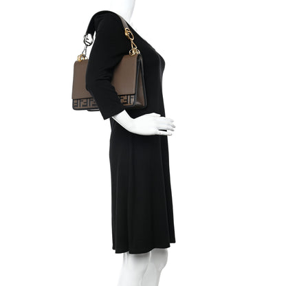 Fendi Vitello Century F is Fendi Bi-Color FF 1974 Embossed Kan I Shoulder Bag Maya Black 2 of 10