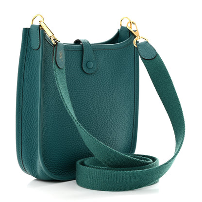 Hermes Taurillon Clemence Evelyne TPM Vert Bosphore 3 of 11