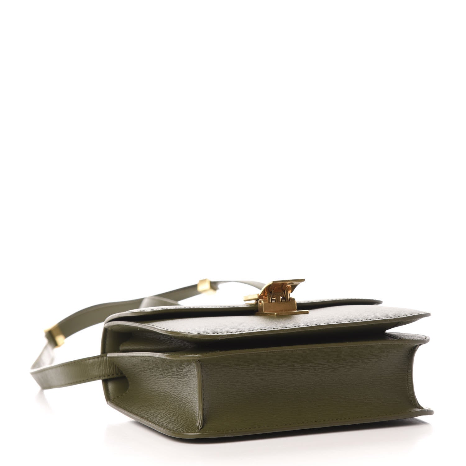 Celine Liege Calfskin Teen Classic Box Flap Bag Dark Olive 4 of 12