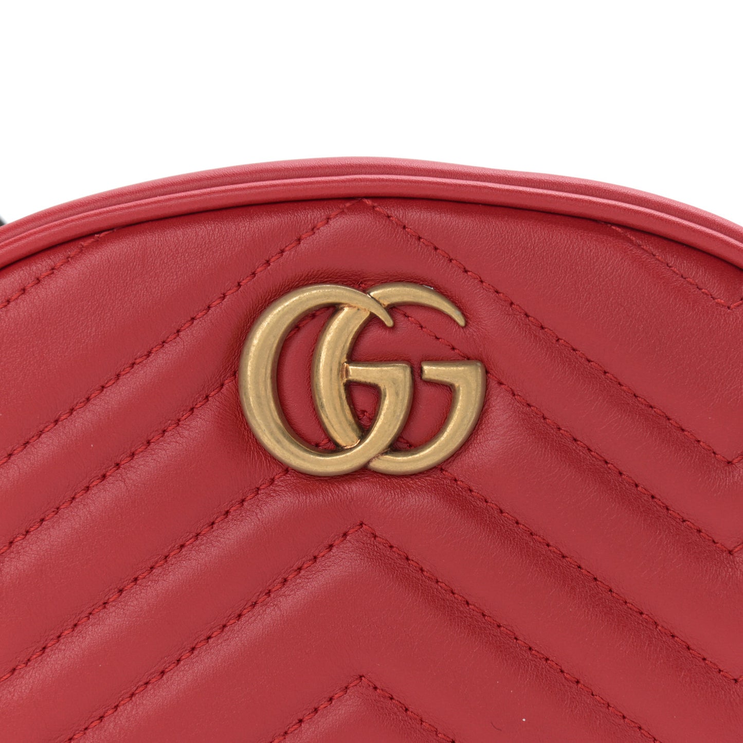 Calfskin Matelasse GG Marmont Belt Bag 85 34 Hibiscus Red
