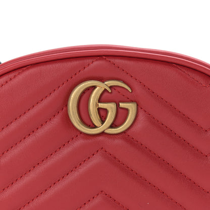 Gucci Calfskin Matelasse GG Marmont Belt Bag 85 34 Hibiscus Red 8 of 10