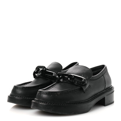 Louis Vuitton Calfskin Oversized Chain Academy Loafers 39 Black 4 of 14